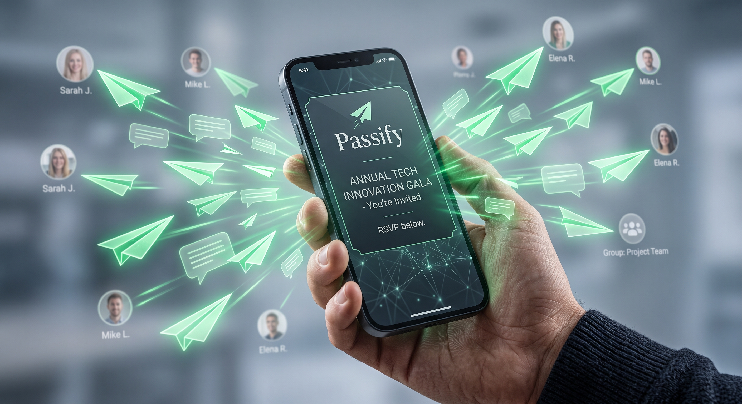 إرسال دعوات بالجملة عبر واتساب مع Passify